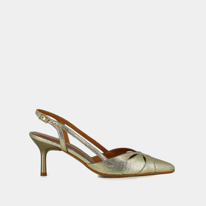 Escarpins slingbacks à bouts pointus en synthétique métallisé platine | DAMOUR | Jonak