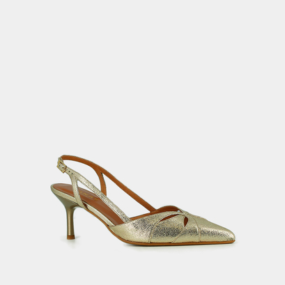 Escarpins slingbacks à bouts pointus en synthétique métallisé platine | DAMOUR | Jonak
