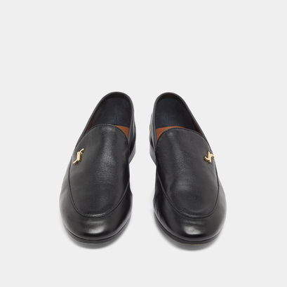 Mocassins à monogrammes en cuir noir | DATY | Jonak