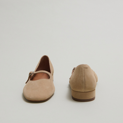 Babies à bouts carrés en croute beige | DIV | Jonak