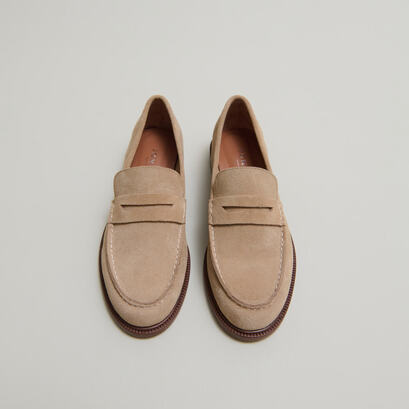 Mocassins à bouts ronds en croute beige | DRACULA | Jonak