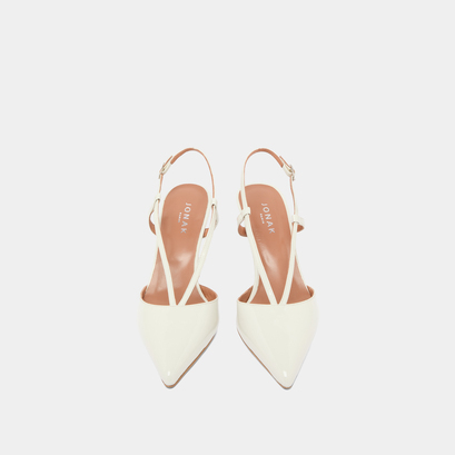 Escarpins slingbacks à bouts pointus en vernis perle | DUO | Jonak