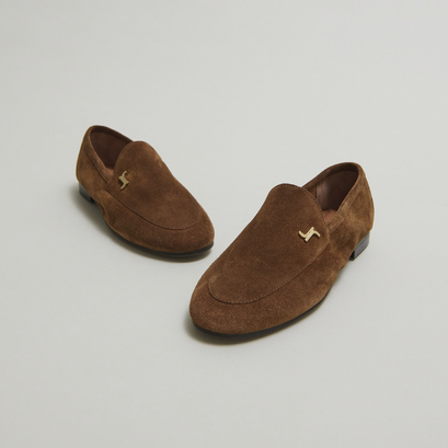 Mocassins à monogrammes en croute cognac | DATY | Jonak
