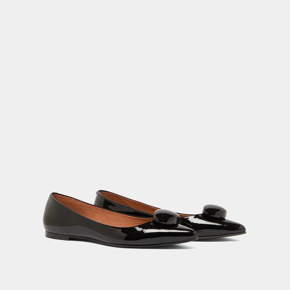 Ballerines à bouts pointus et billes en vernis noir | DALIDO | Jonak