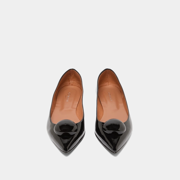 Ballerines à bouts pointus et billes en vernis noir | DALIDO | Jonak