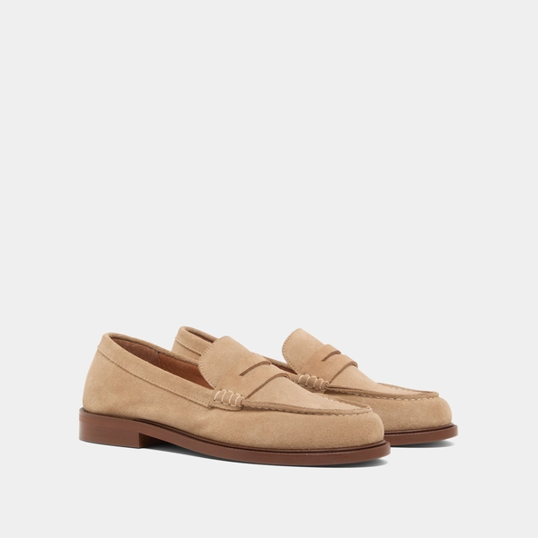 Mocassins &agrave; bouts ronds en cro&ucirc;te beige | DRACULA | Jonak
