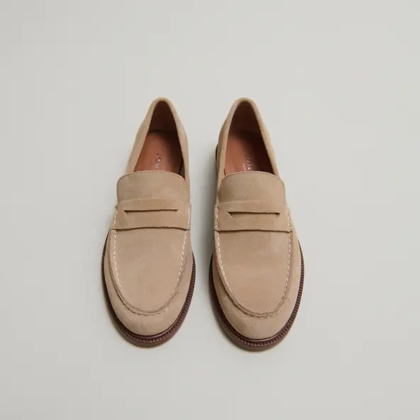 Mocassins &agrave; bouts ronds en cro&ucirc;te beige | DRACULA | Jonak
