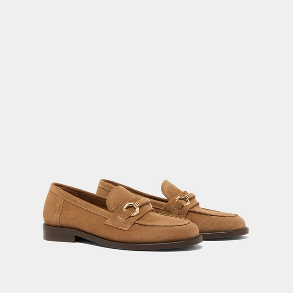 Mocassins &agrave; mors dor&eacute;s en cro&ucirc;te beige fonc&eacute; | DROP | Jonak
