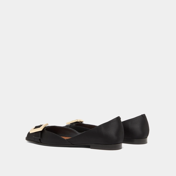 Ballerines à bouts ouverts en satin noir | DURANCE | Jonak