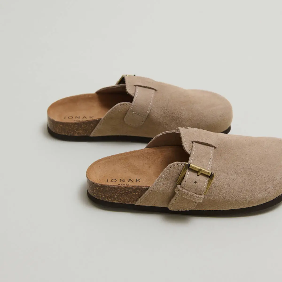 Mules à boucles en croûte taupe | MUNCH | Jonak