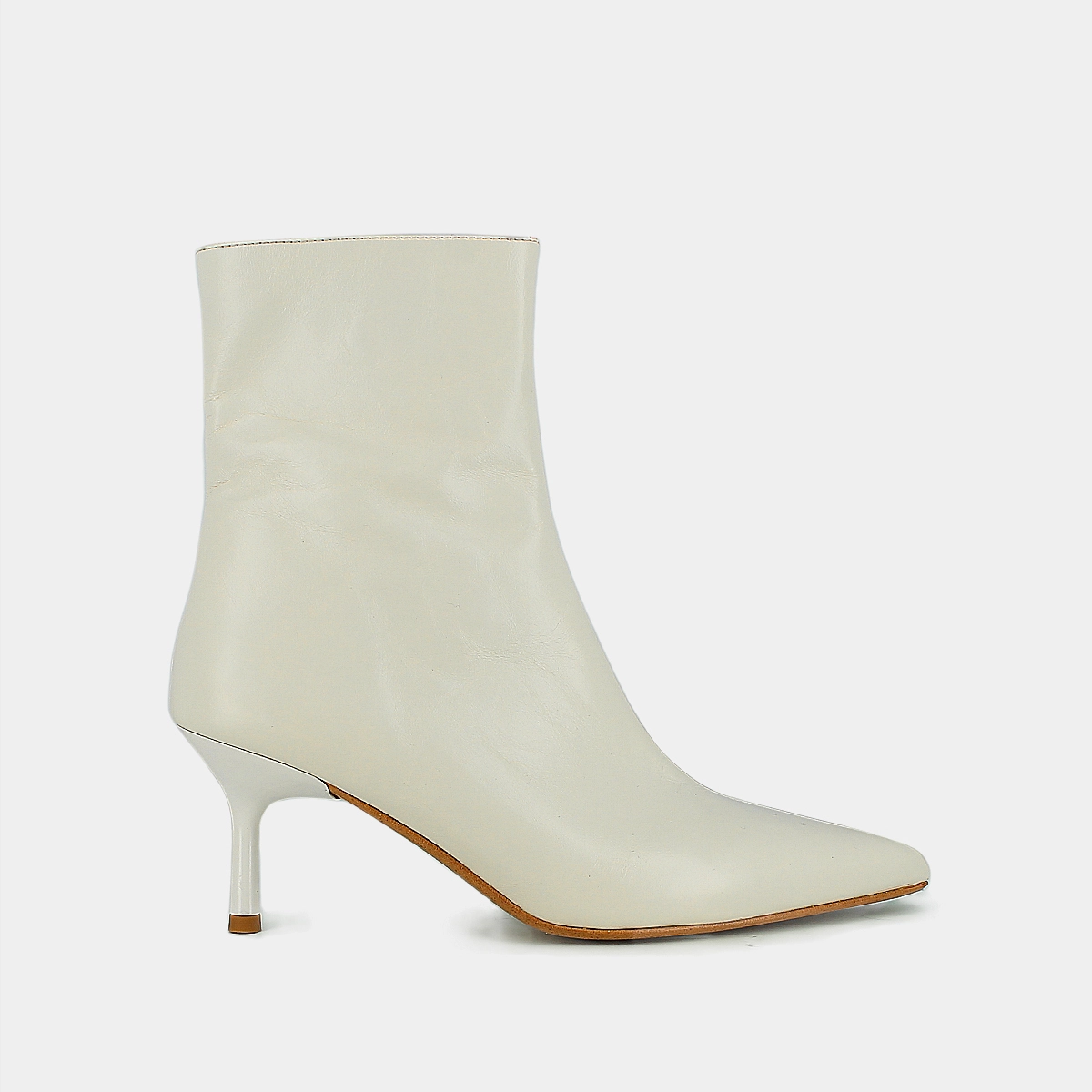 Bottines &agrave; bouts pointus en cuir vieilli &eacute;cru | DIEM | Jonak