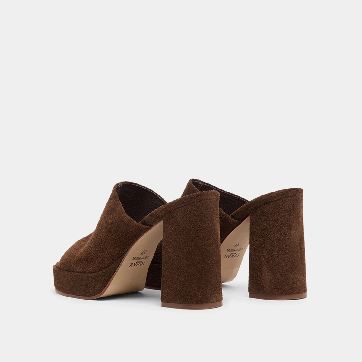Mules &agrave; talons et plateformes en cro&ucirc;te marron | DELLE | Jonak