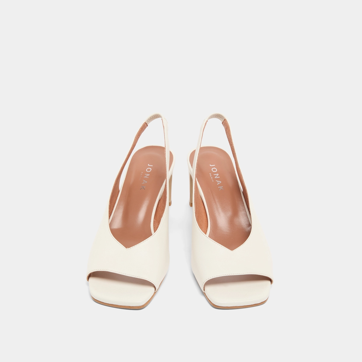 Escarpins slingbacks en cuir &eacute;cru | DICTON | Jonak