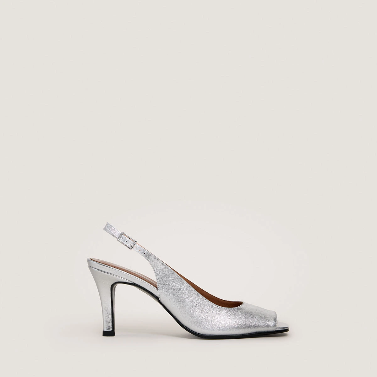 Escarpins slingbacks en cuir métallisé argent | DEVOTION | Jonak