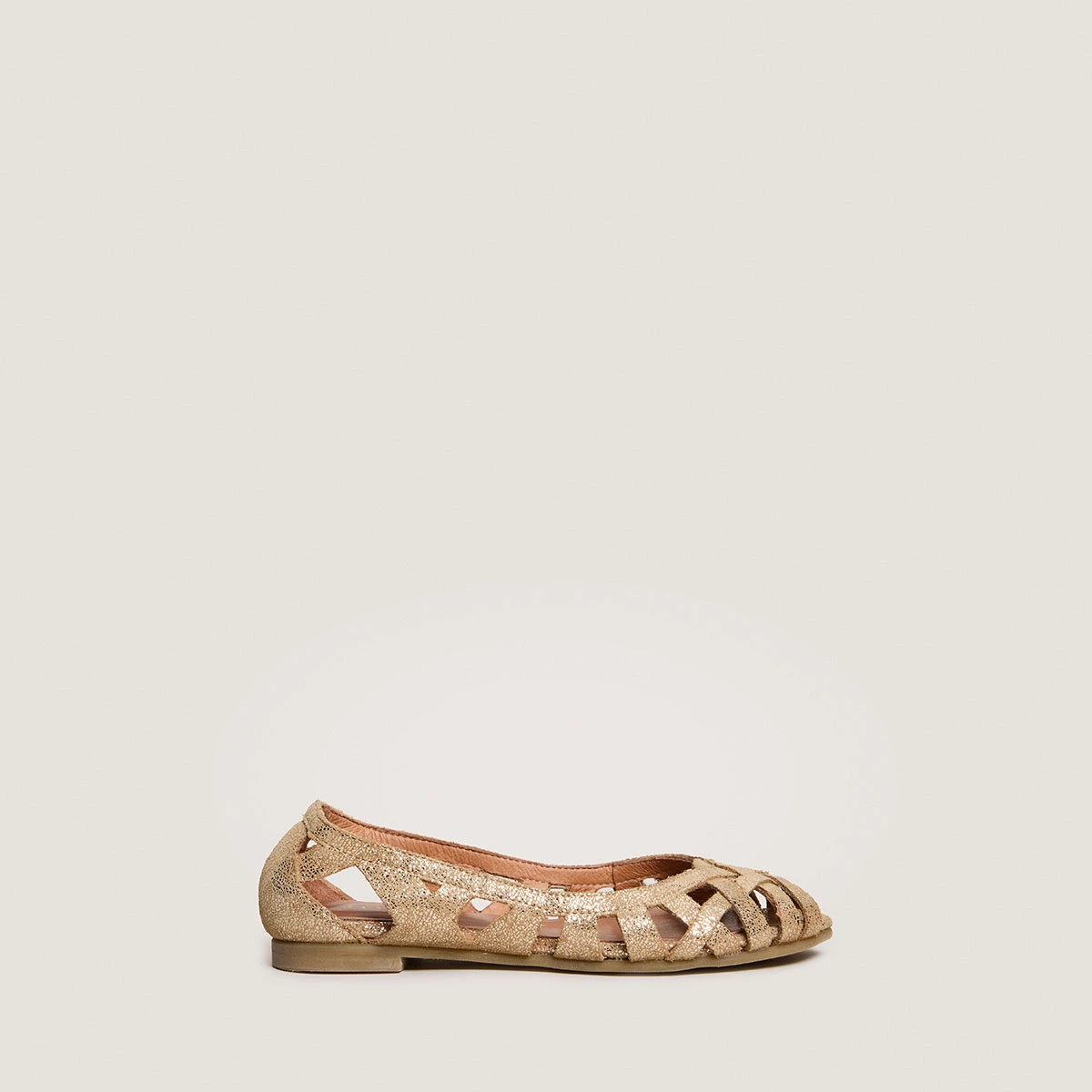 Ballerines ajourées - Capsule Mini en croûte laminée platine | MINI DERAY | Jonak