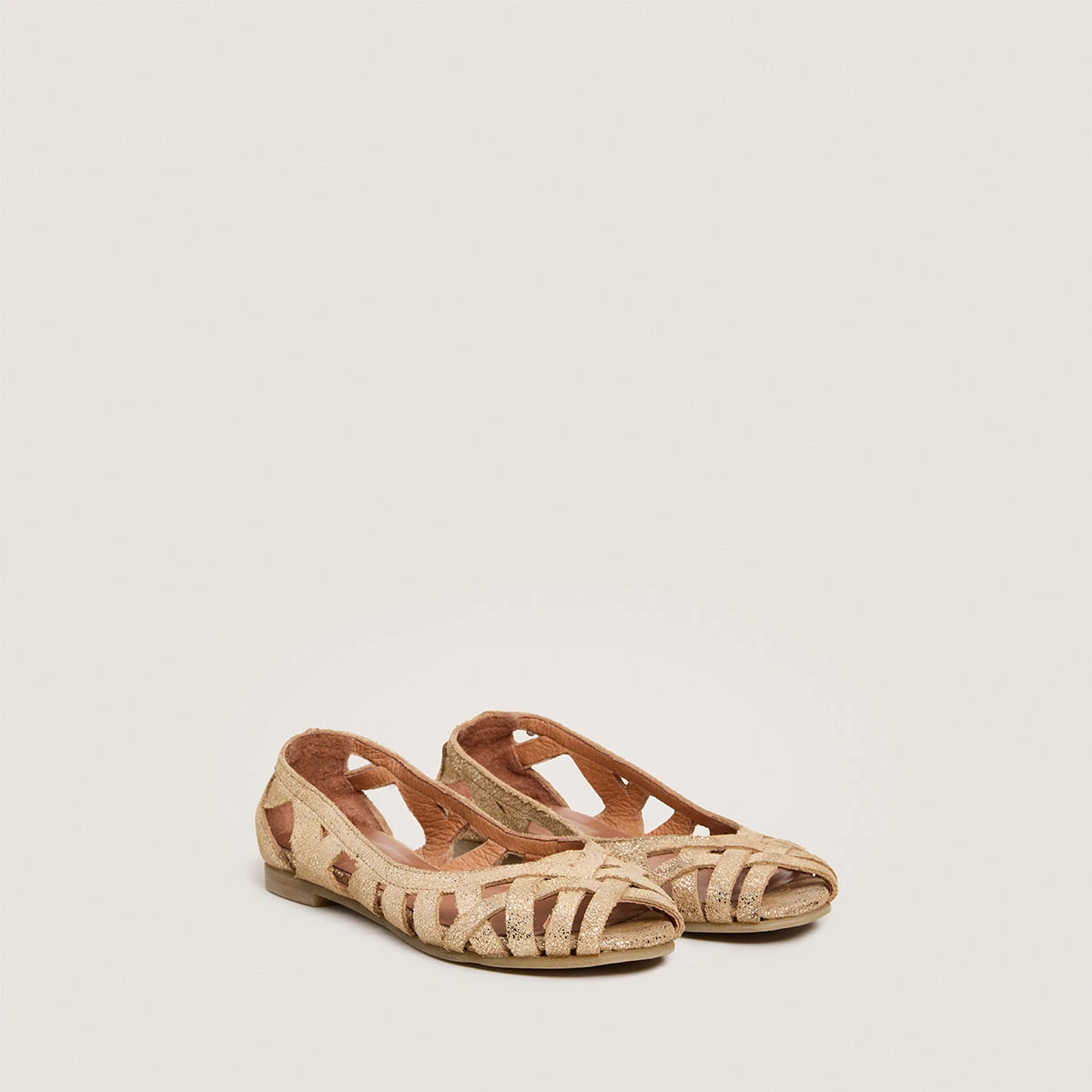 Ballerines ajourées - Capsule Mini en croûte laminée platine | MINI DERAY | Jonak