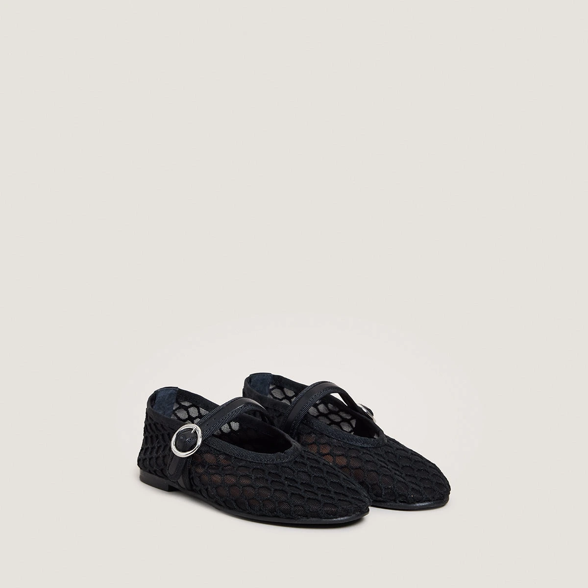 Ballerines à brides - Capsule Mini en mesh et cuir noirs | MINI DEESSIA | Jonak