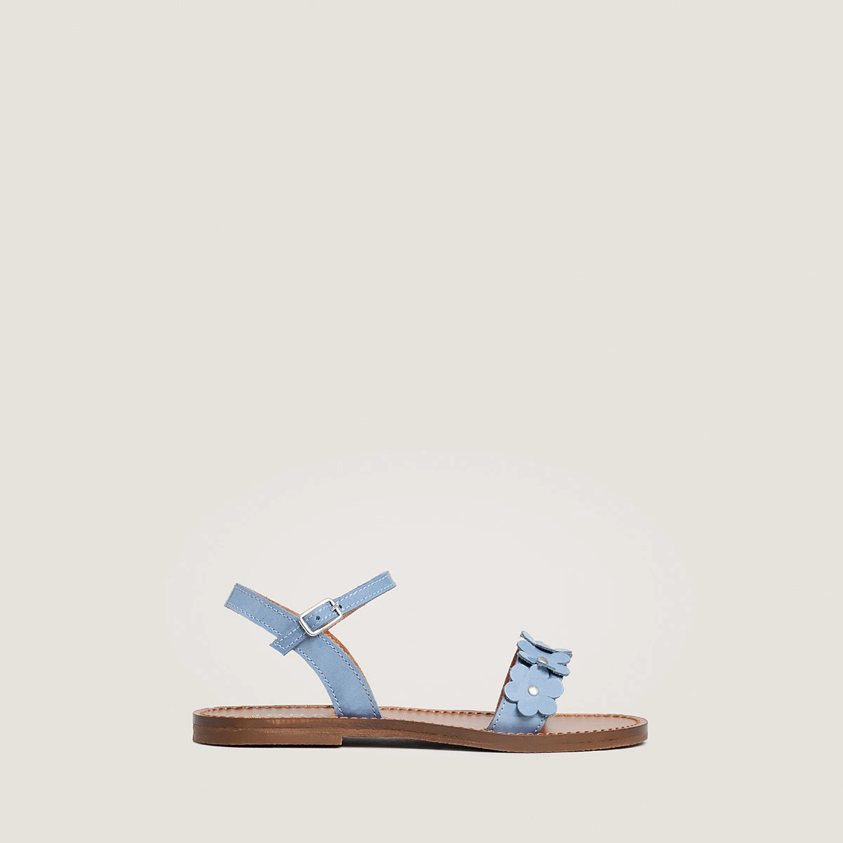 Sandales &agrave; fleurs - Capsule Mini en vernis jeans | MINI ANOUCHKA | Jonak