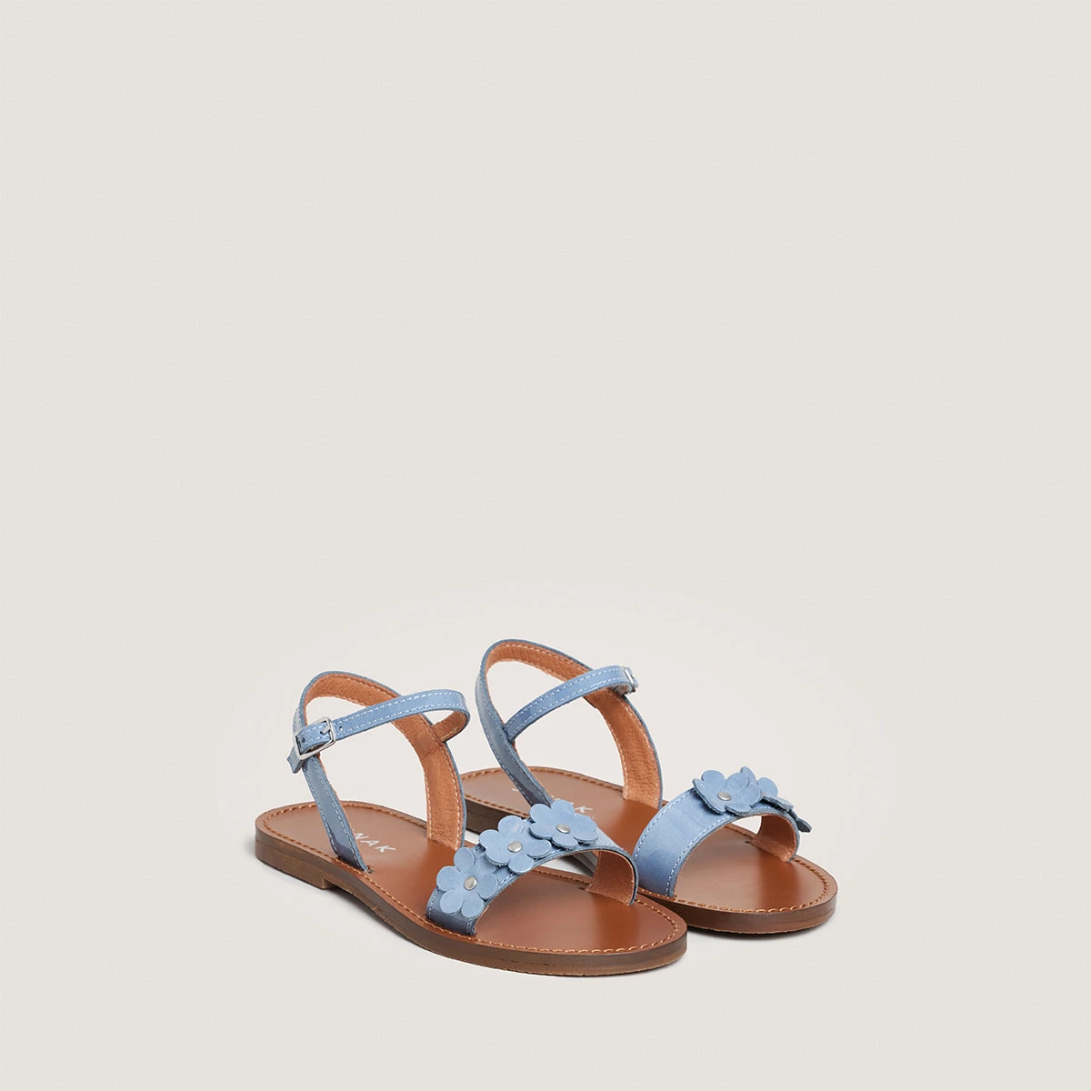 Sandales &agrave; fleurs - Capsule Mini en vernis jeans | MINI ANOUCHKA | Jonak