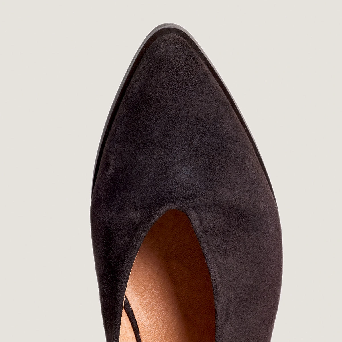 Ballerines à bouts arrières ouverts en velours marron foncé | Acajou | Jonak
