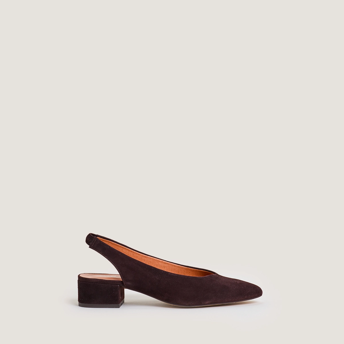 Ballerines à bouts arrières ouverts en velours marron foncé | VINCE | Jonak