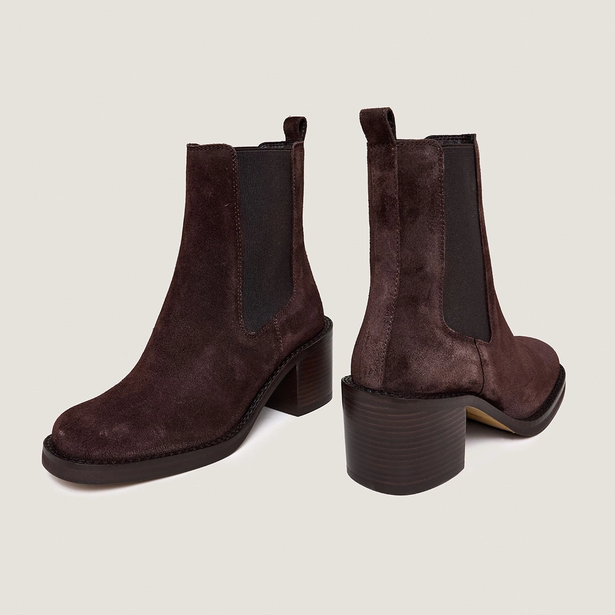 Bottines &agrave; talons en croute marron fonc&eacute; | BEACH | Jonak