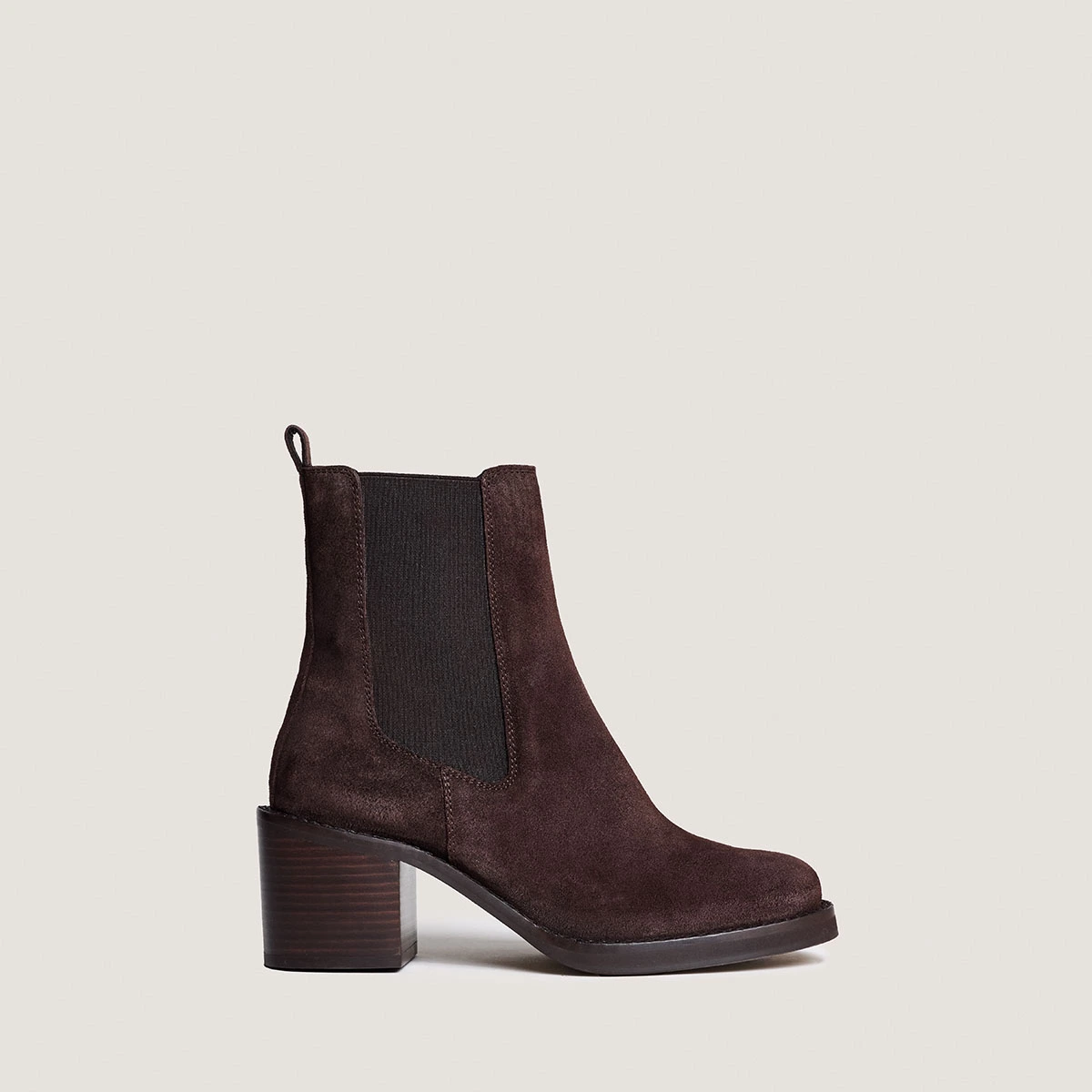 Bottines &agrave; talons en croute marron fonc&eacute; | BEACH | Jonak