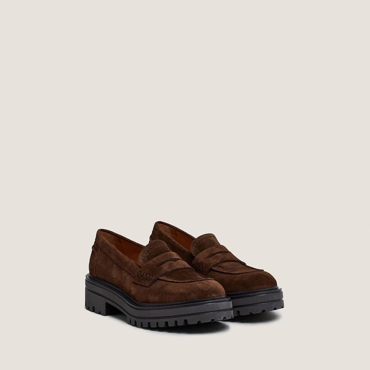 Mocassins à semelles crantées en croûte marron | ALFI | Jonak