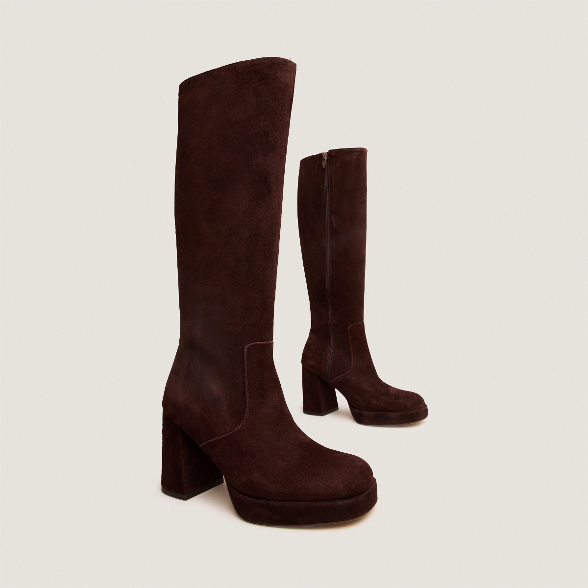 Bottes à plateformes en velours marron | VENDOME | Jonak