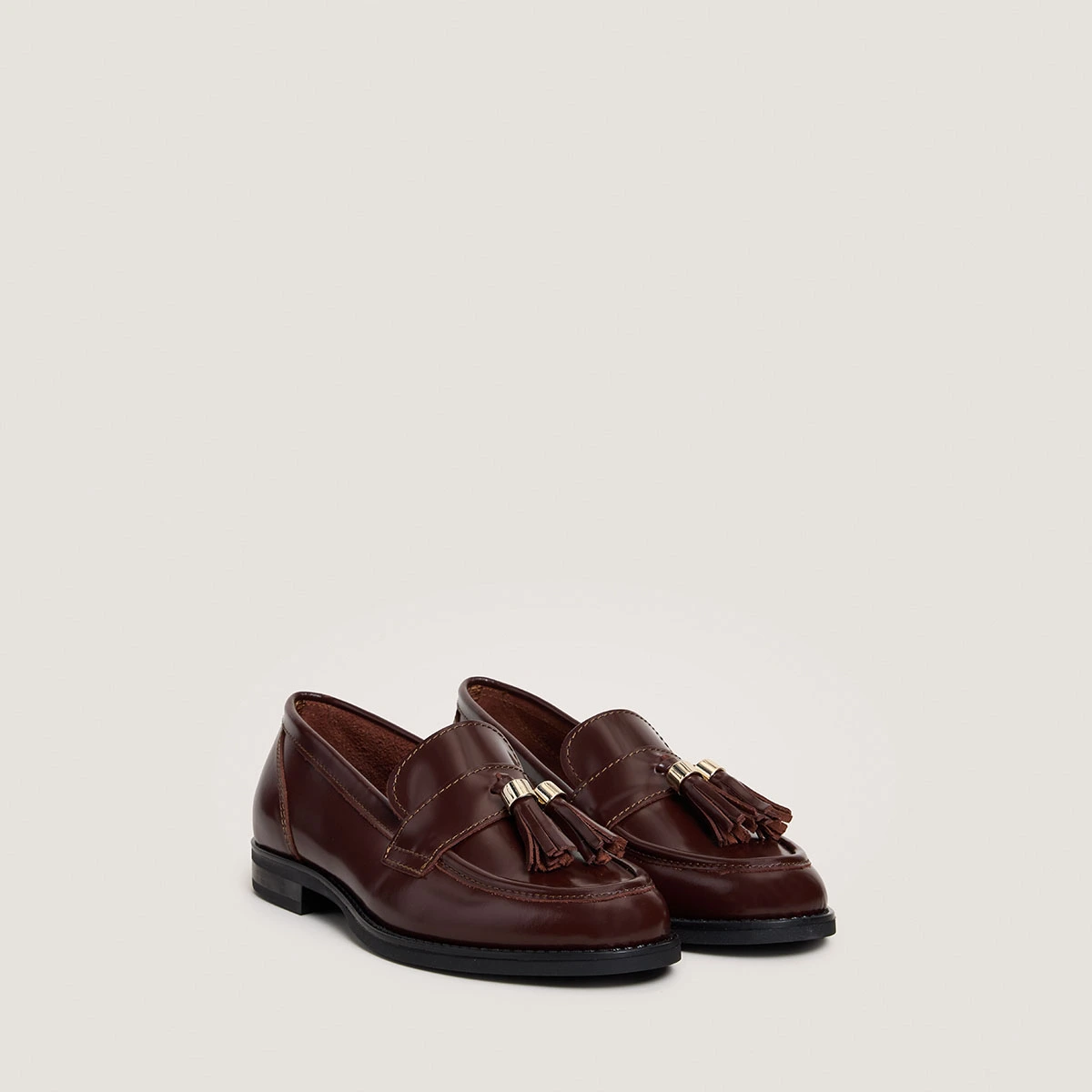 Mocassins &agrave; pampilles en cuir glac&eacute; marron | NELLOU | Jonak