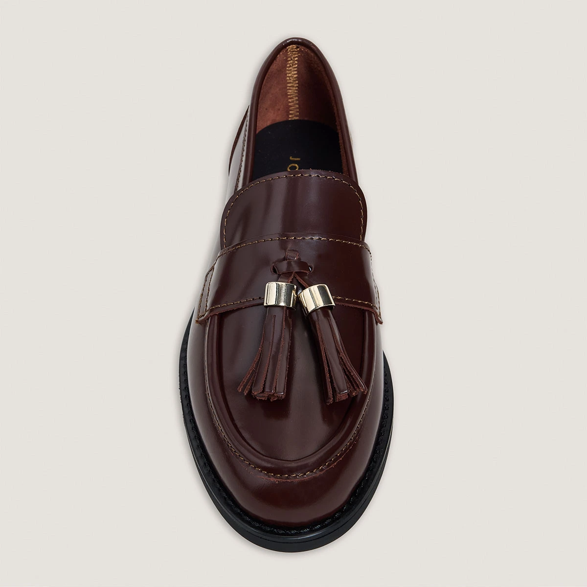 Mocassins &agrave; pampilles en cuir glac&eacute; marron | NELLOU | Jonak