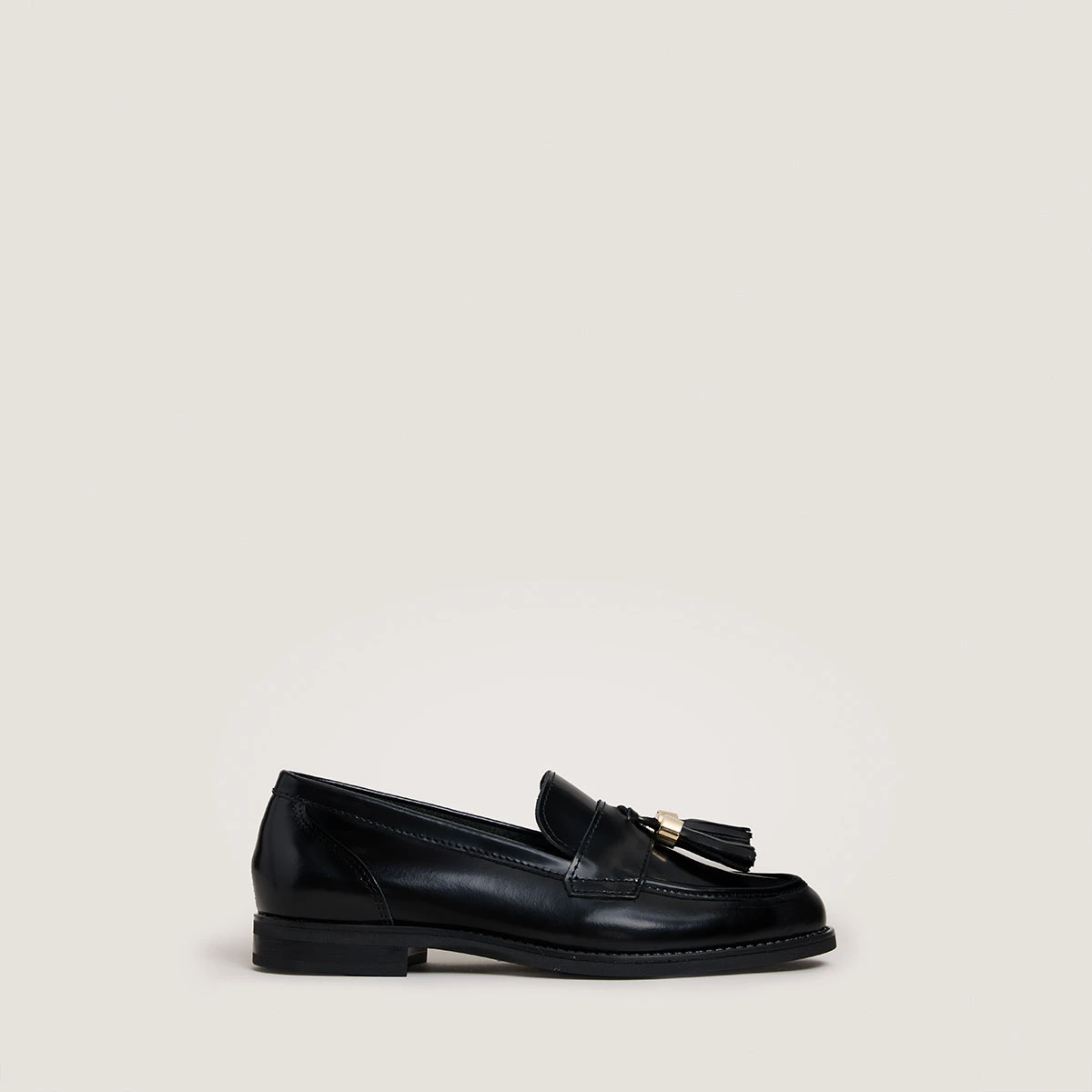 Mocassins à pampilles en cuir glacé noir | NELLOU | Jonak