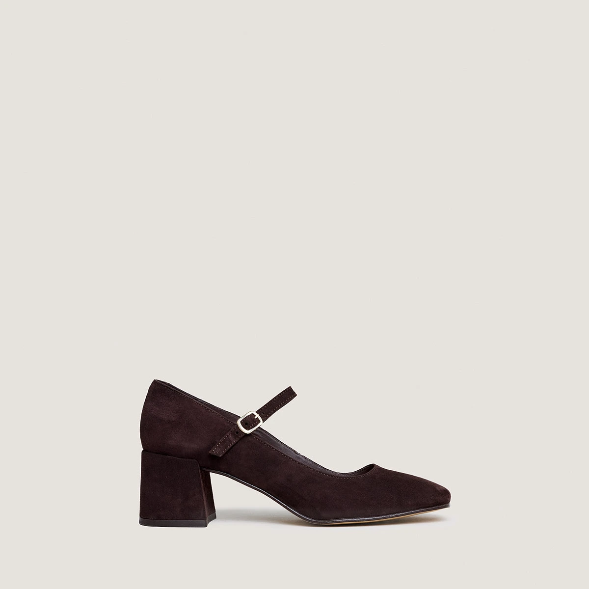 Babies à talons carrés en velours marron foncé | ALIENOR | Jonak