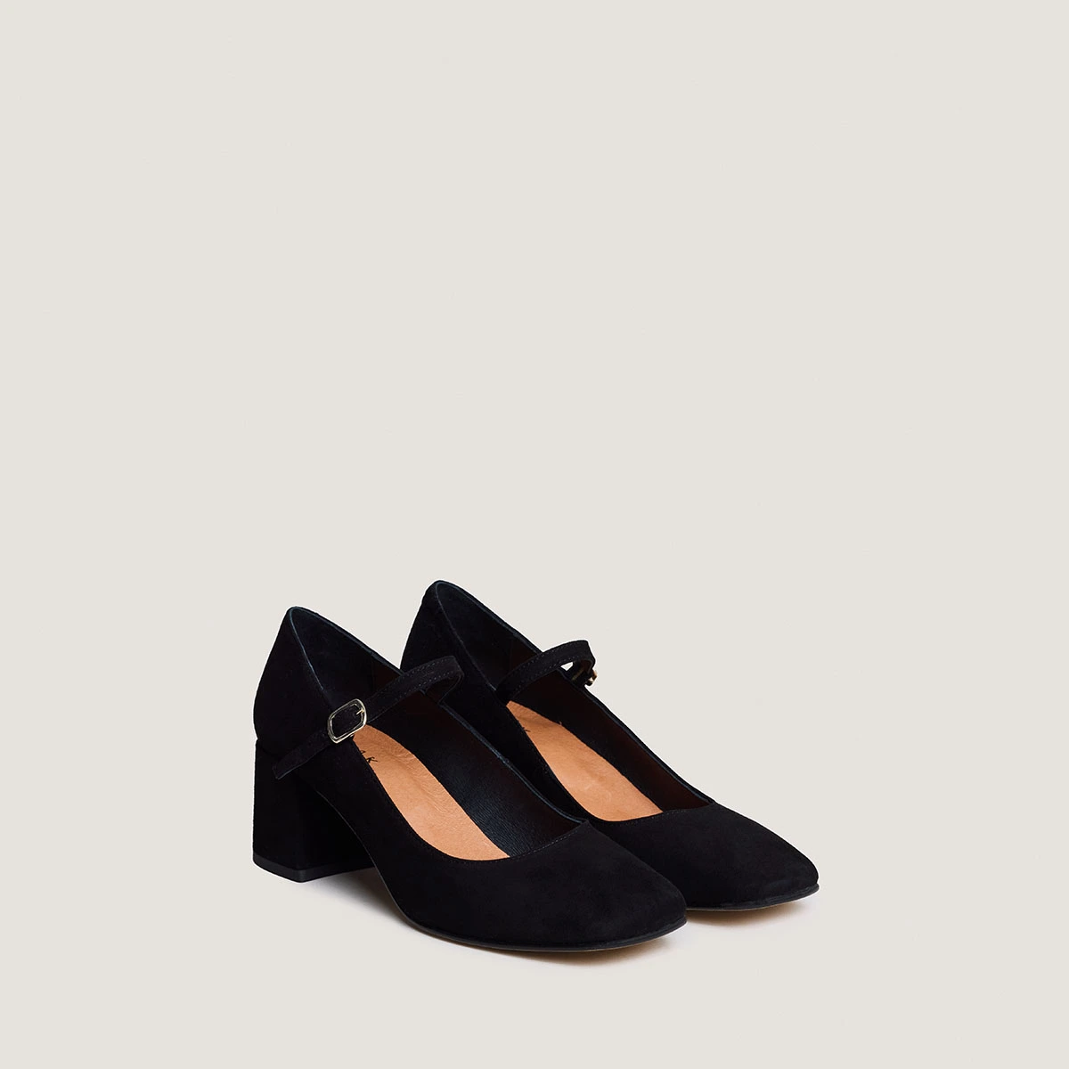 Babies &agrave; talons carr&eacute;s en velours noir | ALIENOR | Jonak