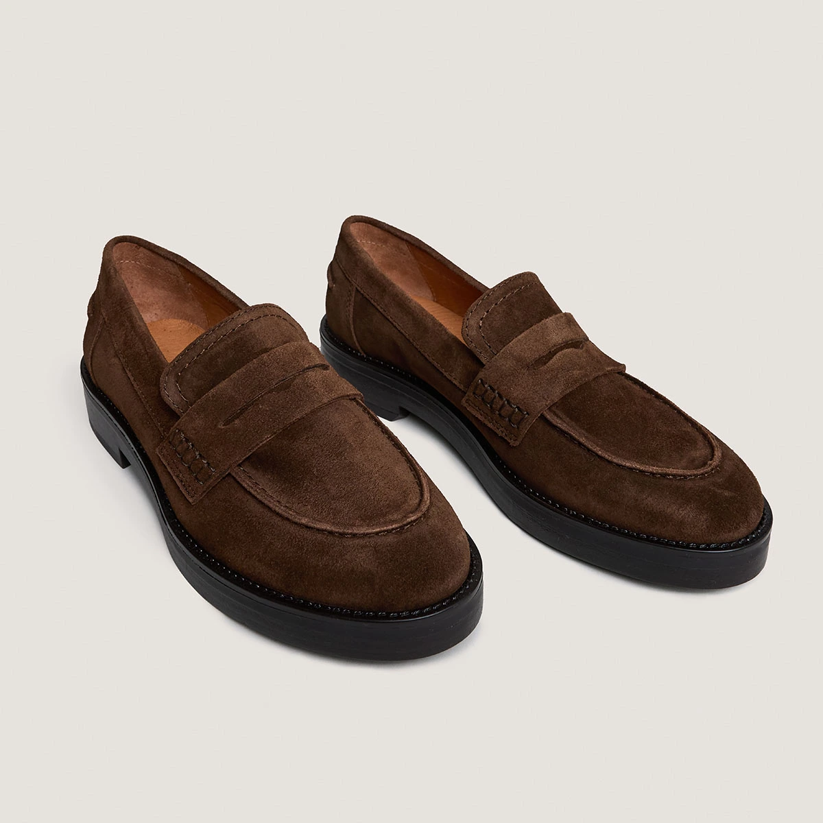Mocassins &agrave; bouts ronds en cro&ucirc;te marron | MIRNA | Jonak