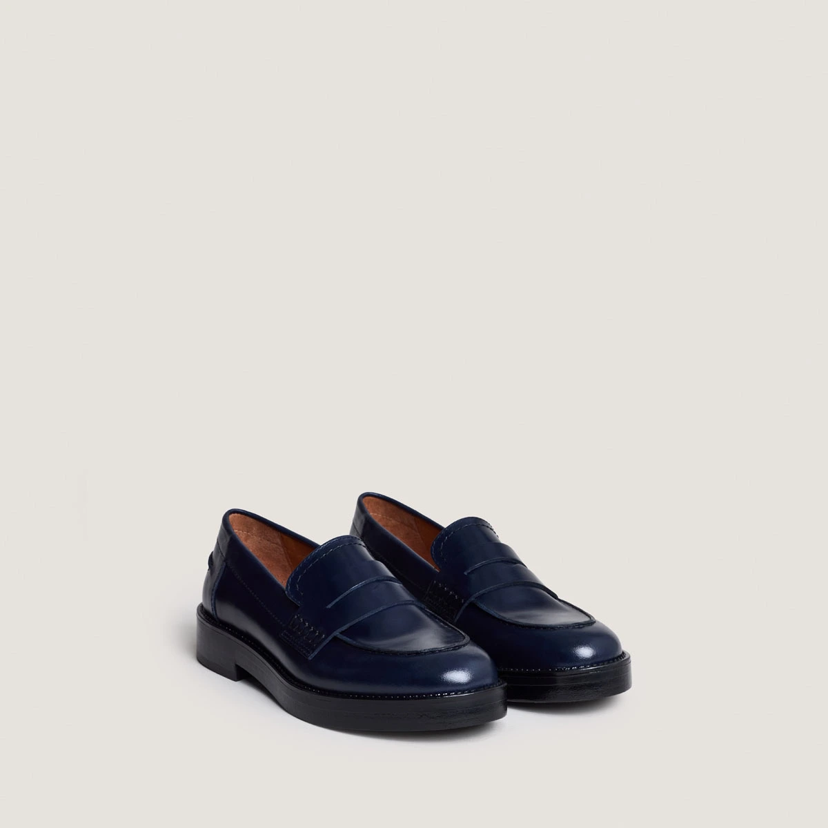Mocassins à bouts ronds en cuir bleu | MIRNA | Jonak