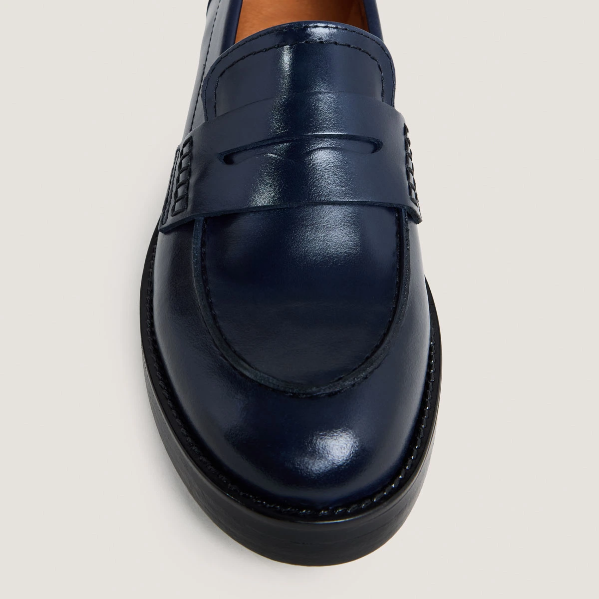 Mocassins à bouts ronds en cuir bleu | MIRNA | Jonak
