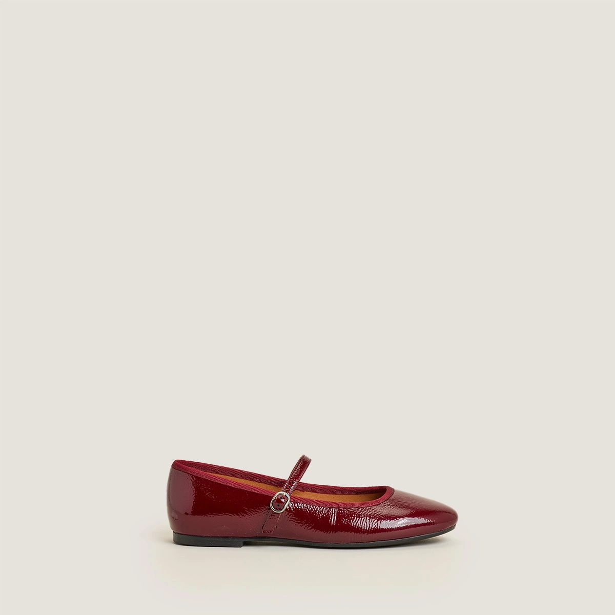 Ballerines à brides en vernis plissé bordeaux | DOUCEUR | Jonak