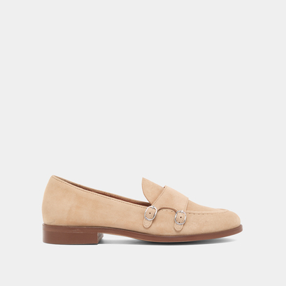 Mocassins à bouts ronds et boucles en velours camel | DRIZZA | Jonak