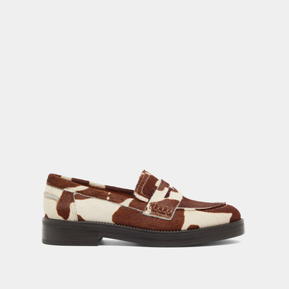 Mocassins à bouts ronds en poulain vache marron | MIRNA | Jonak