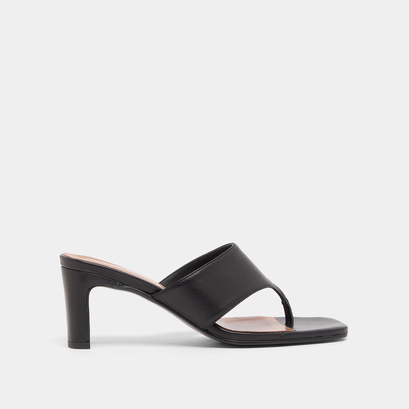 Mules à entre-doigts en cuir noir | DEVIL | Jonak
