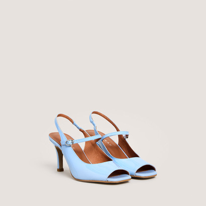 Babies slingbacks à talons en vernis bleu clair | DISCRET | Jonak