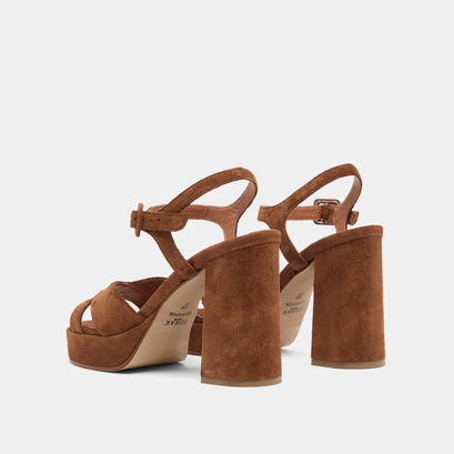 Sandales à talons cognac