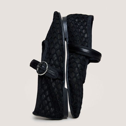 Ballerines à brides - Capsule Mini en mesh et cuir noirs | DEESSIA | Jonak