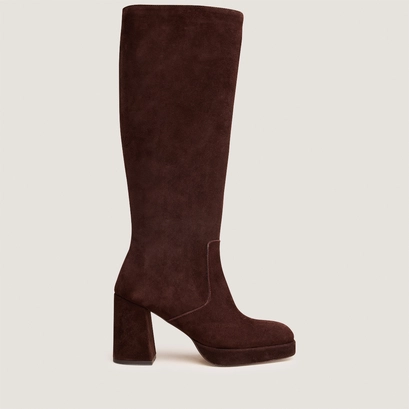 Bottes &agrave; plateformes en velours marron | VENDOME | Jonak