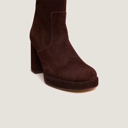 Bottes &agrave; plateformes en velours marron | VENDOME | Jonak