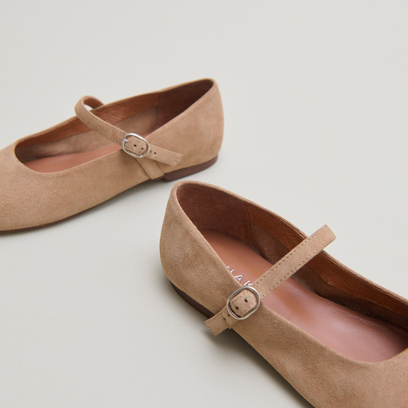 Ballerines à brides en croute beige | DRIMA | Jonak