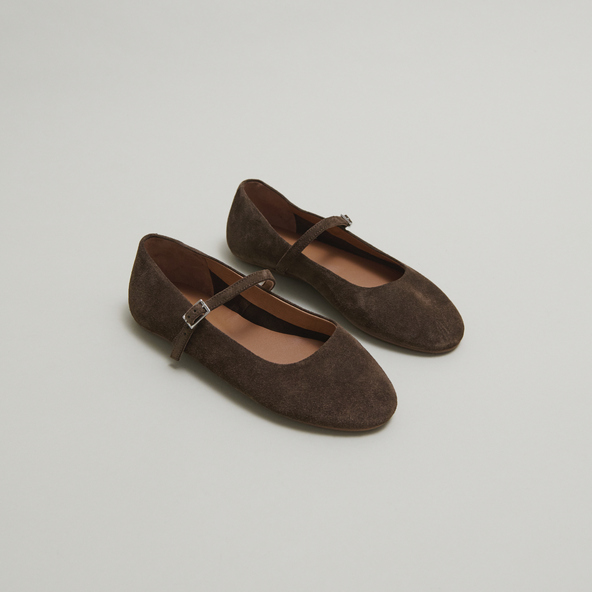Ballerines à brides en croute marron | DRIMA | Jonak