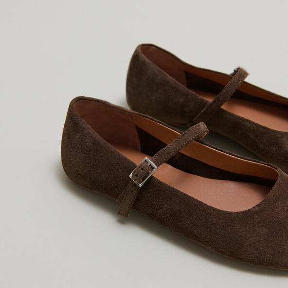 Ballerines à brides en croute marron | DRIMA | Jonak
