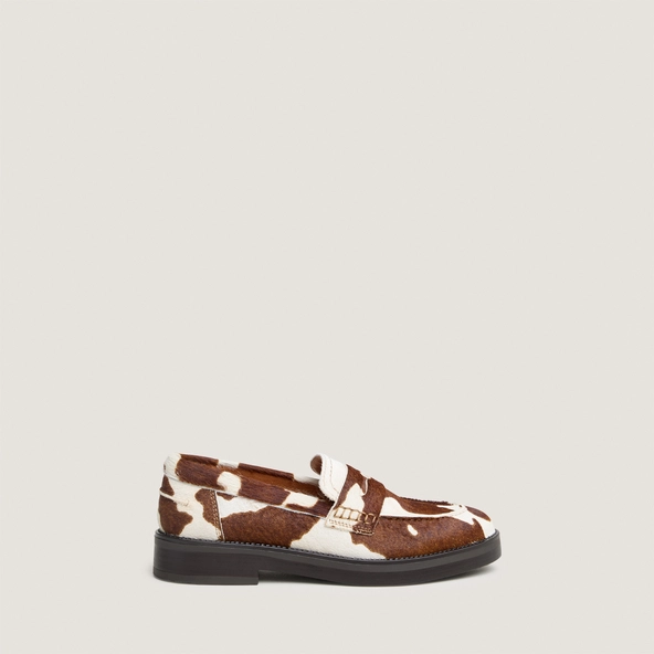 Mocassins &agrave; bouts ronds en poulain vache marron | MIRNA | Jonak